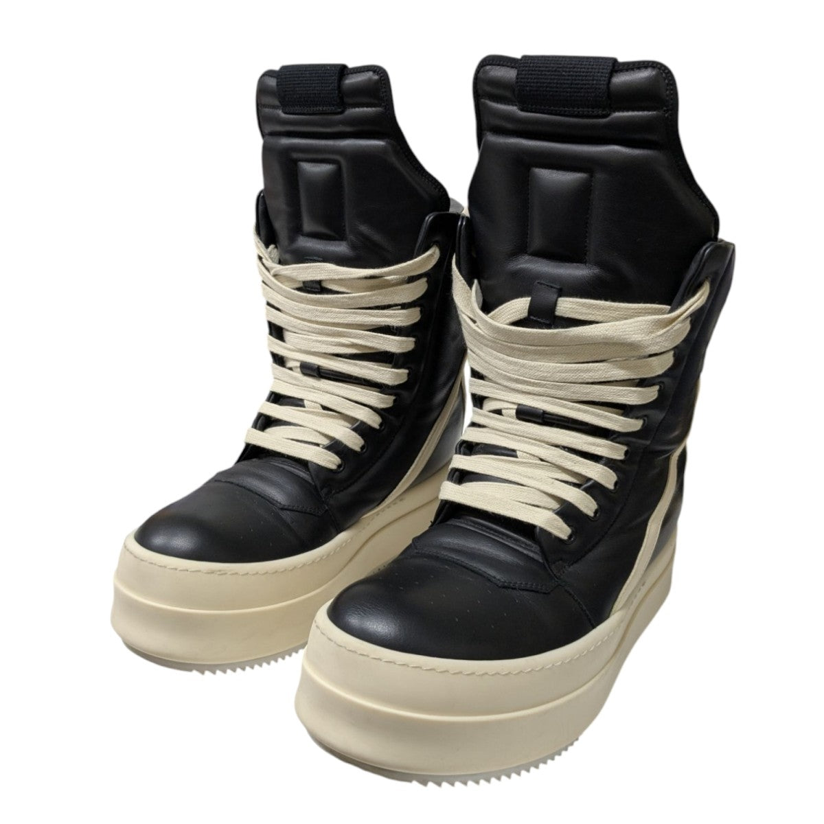 RICK OWENS MEGA GEOBASKET vibramソールハイカットスニーカーRU02D6855LCO 古着・中古-1枚目のアイテム画像