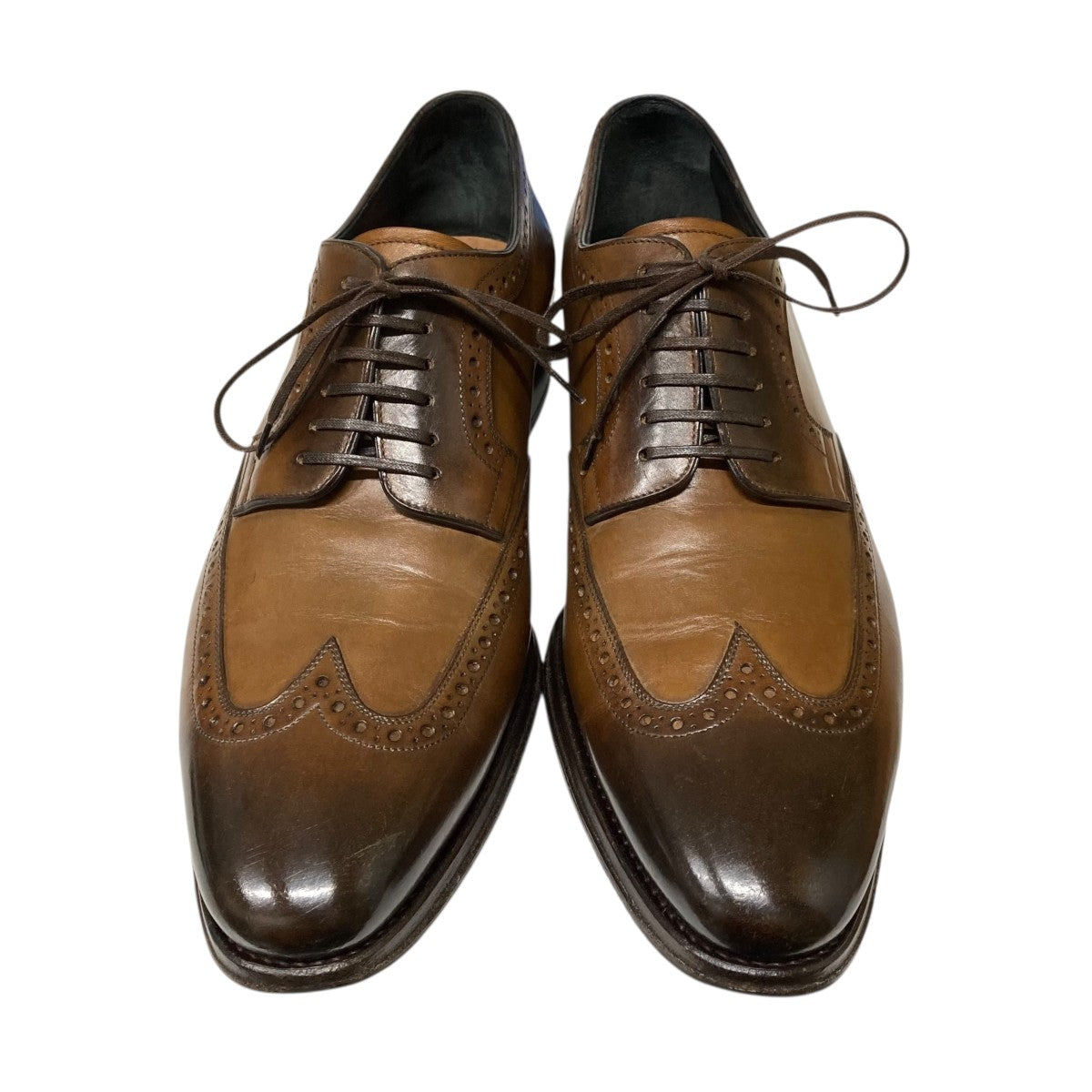 Salvatore Ferragamo ウイングチップレザーシューズJD 5449 古着・中古-2枚目のアイテム画像
