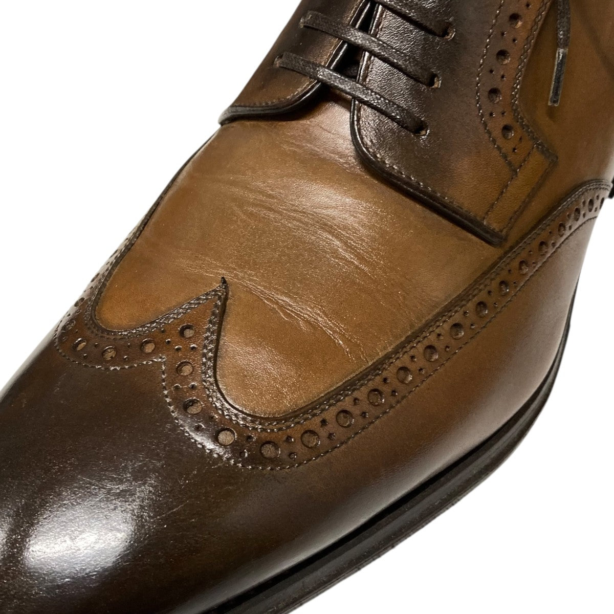 Salvatore Ferragamo ウイングチップレザーシューズJD 5449 古着・中古-6枚目のアイテム画像