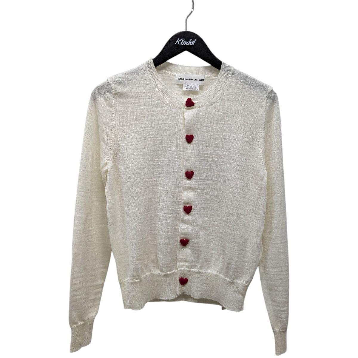 美品　BLACK COMMEdesGARÇONS ラメホワイトカーディガン 美品 BLACK COMMEdesGARÇONS ラメホワイトカーディガン