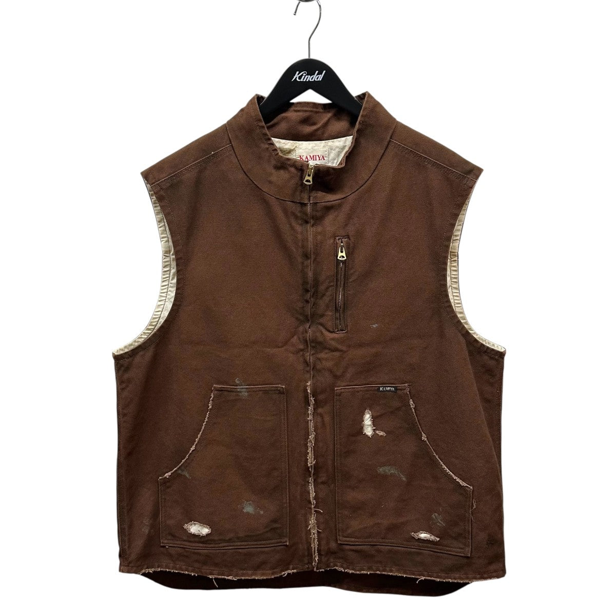 KAMIYA(カミヤ) 24SSBORO DUCK VEST BROWNベストG12VT031 G12VT031