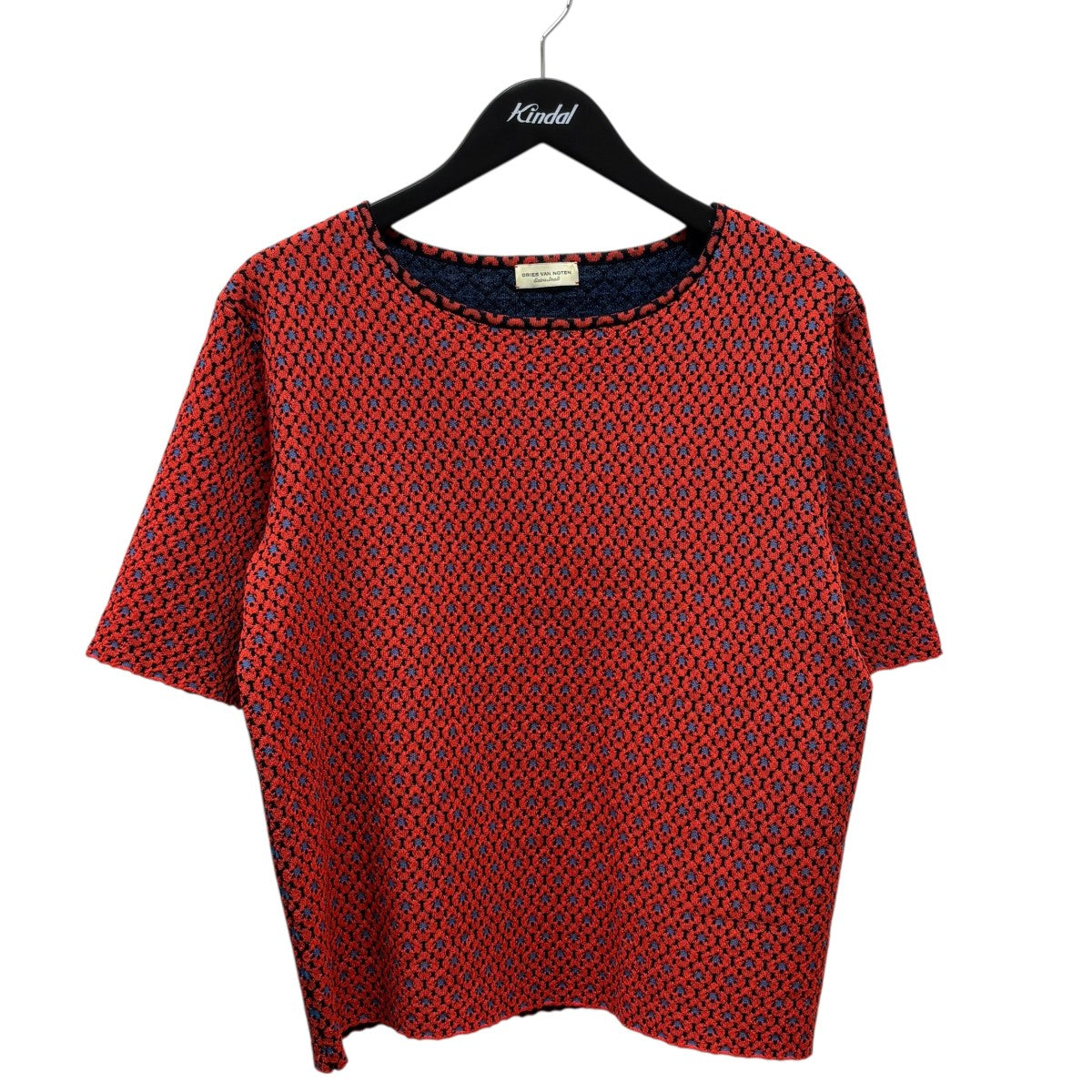 DRIES VAN NOTEN〕半袖セーター ウールストライプ半袖ニット