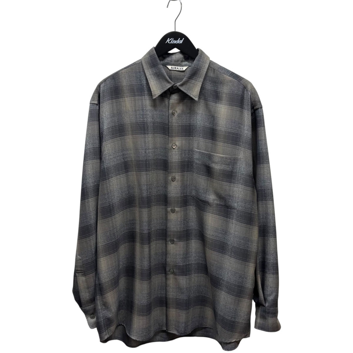 AURALEE(オーラリー) SUPER LIGHT WOOL CHECK SHIRT #BEIGE BLUE