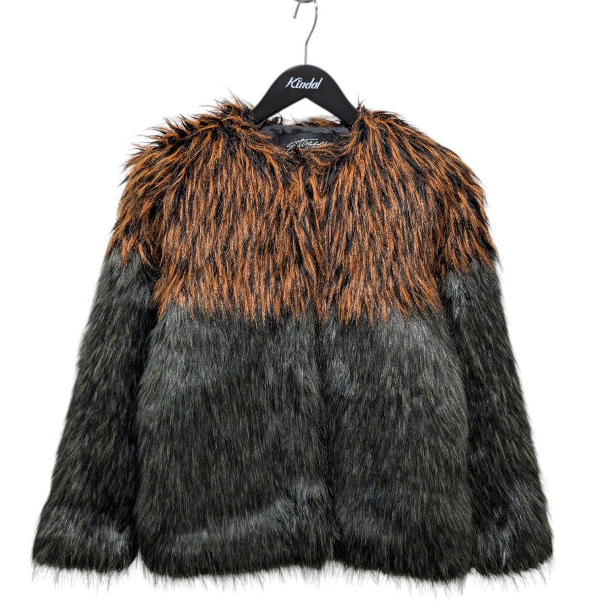 stussy(ステューシー) ファーブルゾン オレンジ×グレー サイズ S