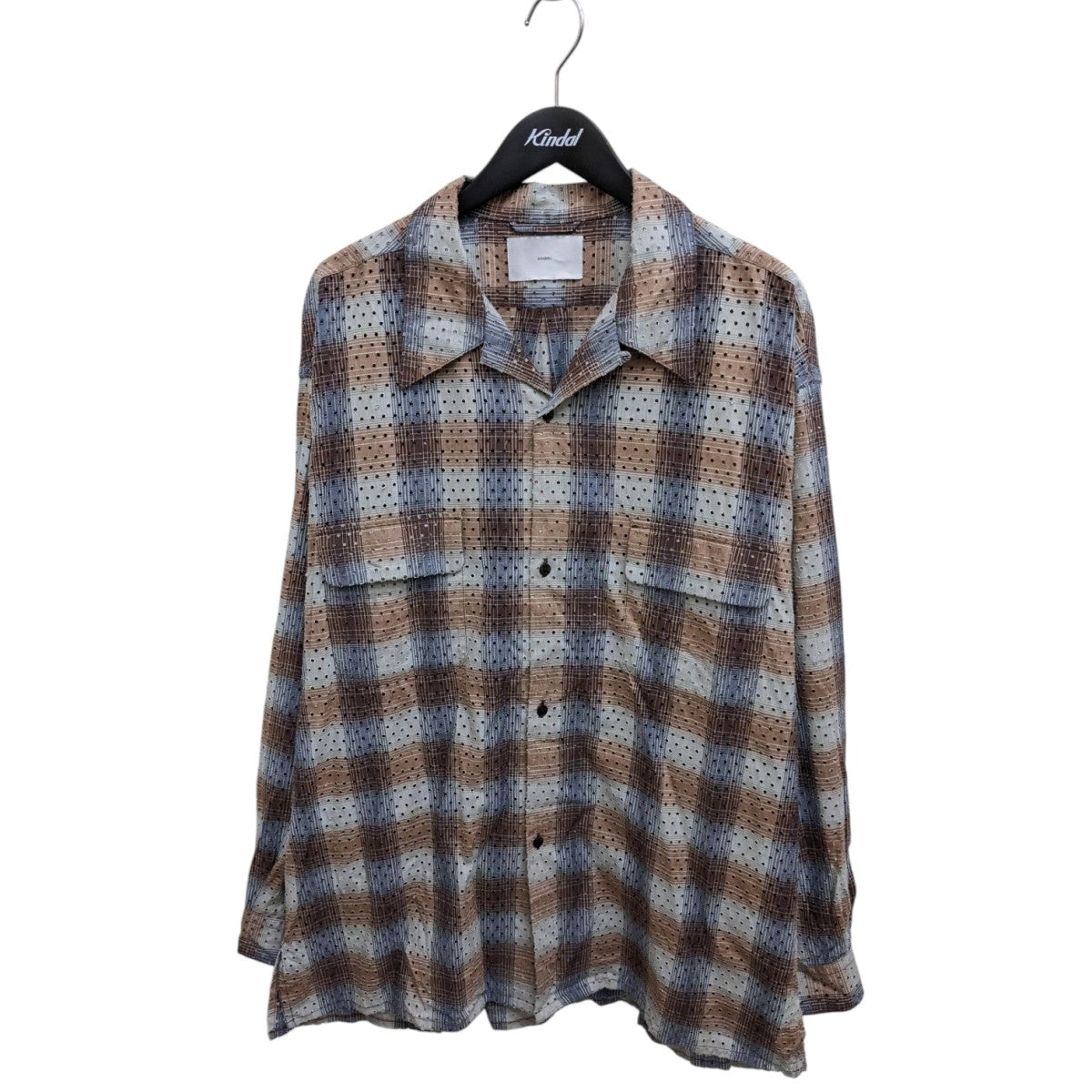 SUGARHILL RAYON OMBRE PUNCHING BLOUSE OMBRE PLAID PUNCHING BLOUSE