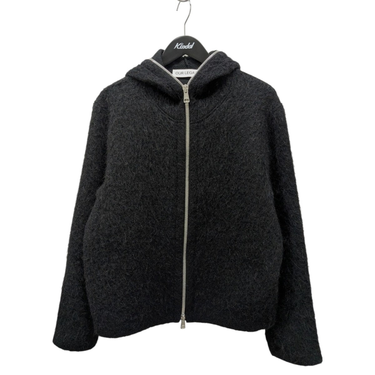 OUR LEGACY(アワーレガシー) FULL ZIP HOOD ウール混 BLACK-HAIRY-WOOL