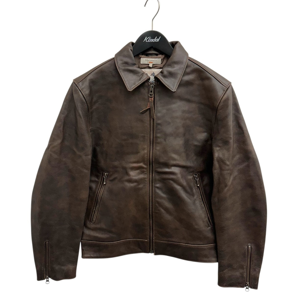 NUDIE JEANS(ヌーディージーンズ) レザージャケット ブラウン サイズ