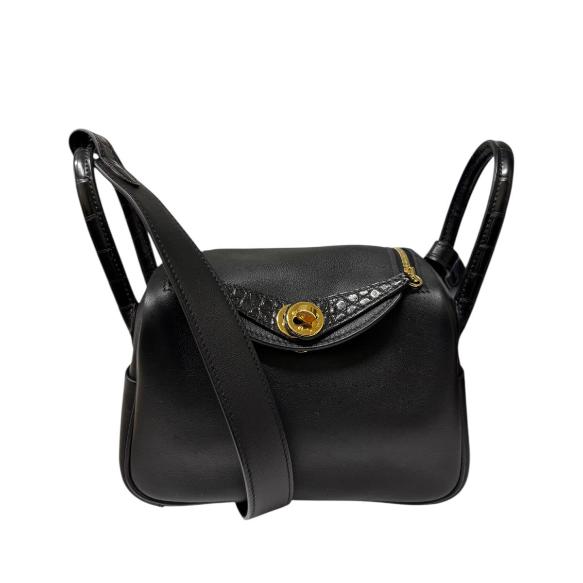 新品エルメスリンディ ミニ 20斜め掛けショルダーバッグブラックゴール HERMES（エルメス） レアほぼ新品 リンディ ミニ 20 斜め掛け