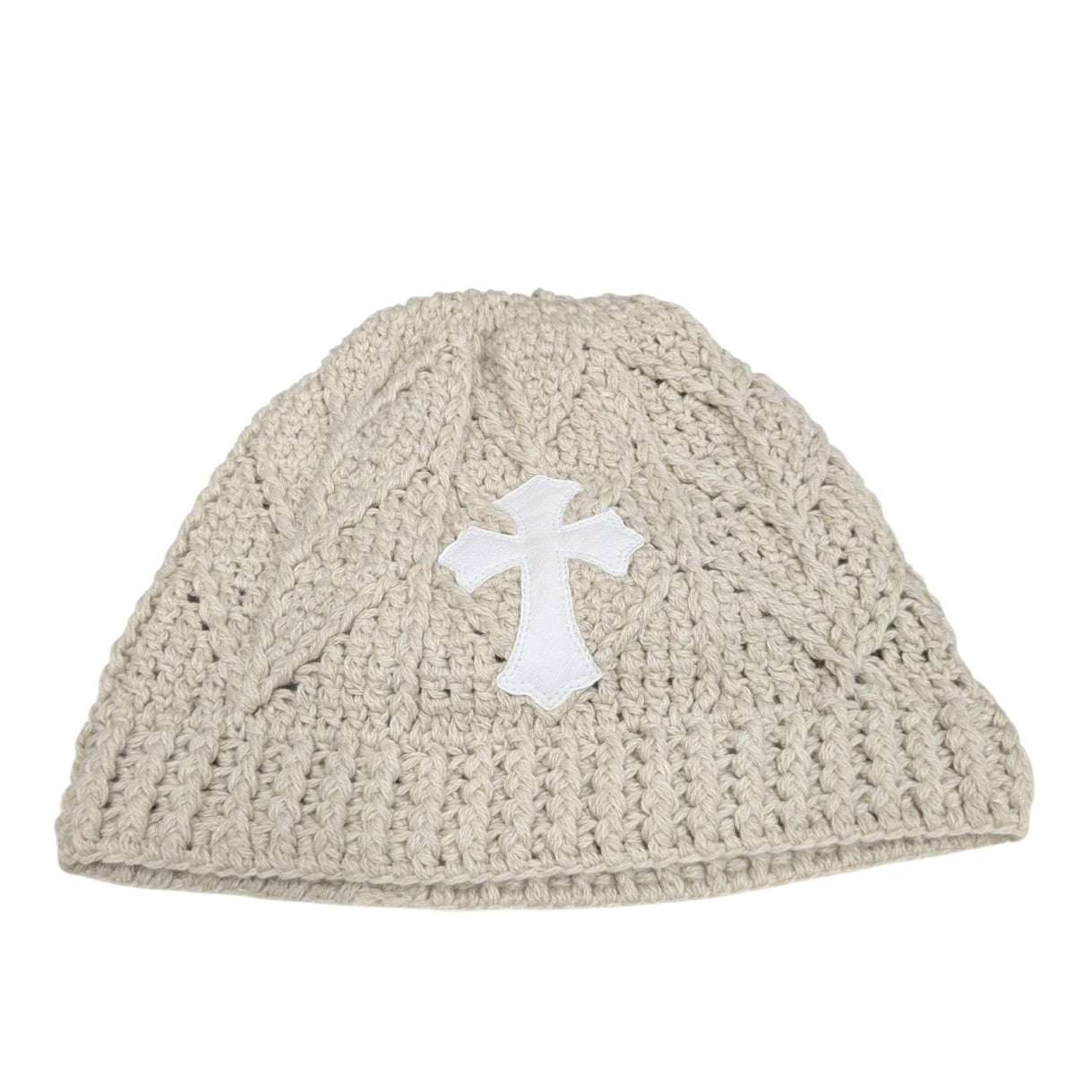 CHROME HEARTS(クロムハーツ) カシミヤ レザー1クロスパッチ ビーニー 