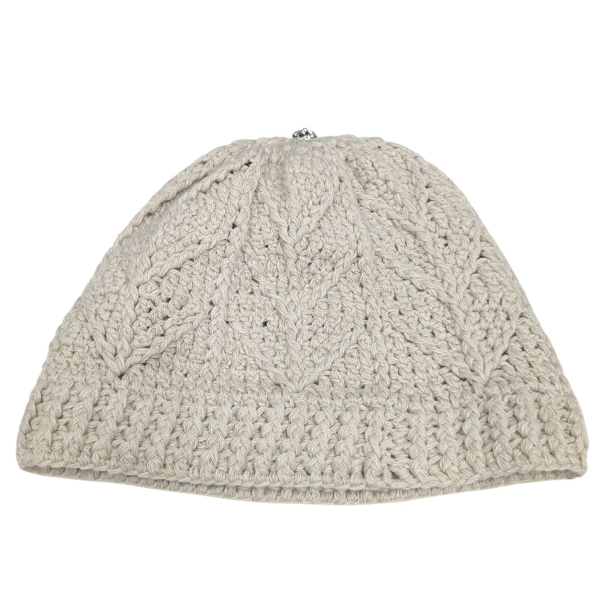 カシミヤ レザー1クロスパッチ ビーニーニット帽