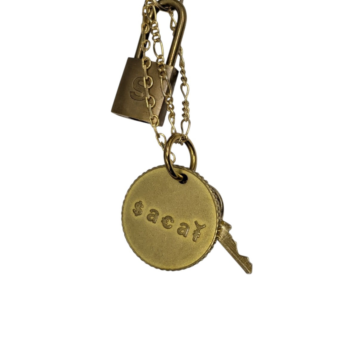 Gold Multi-Layered Lock Pendant Necklaceネックレス21-05634