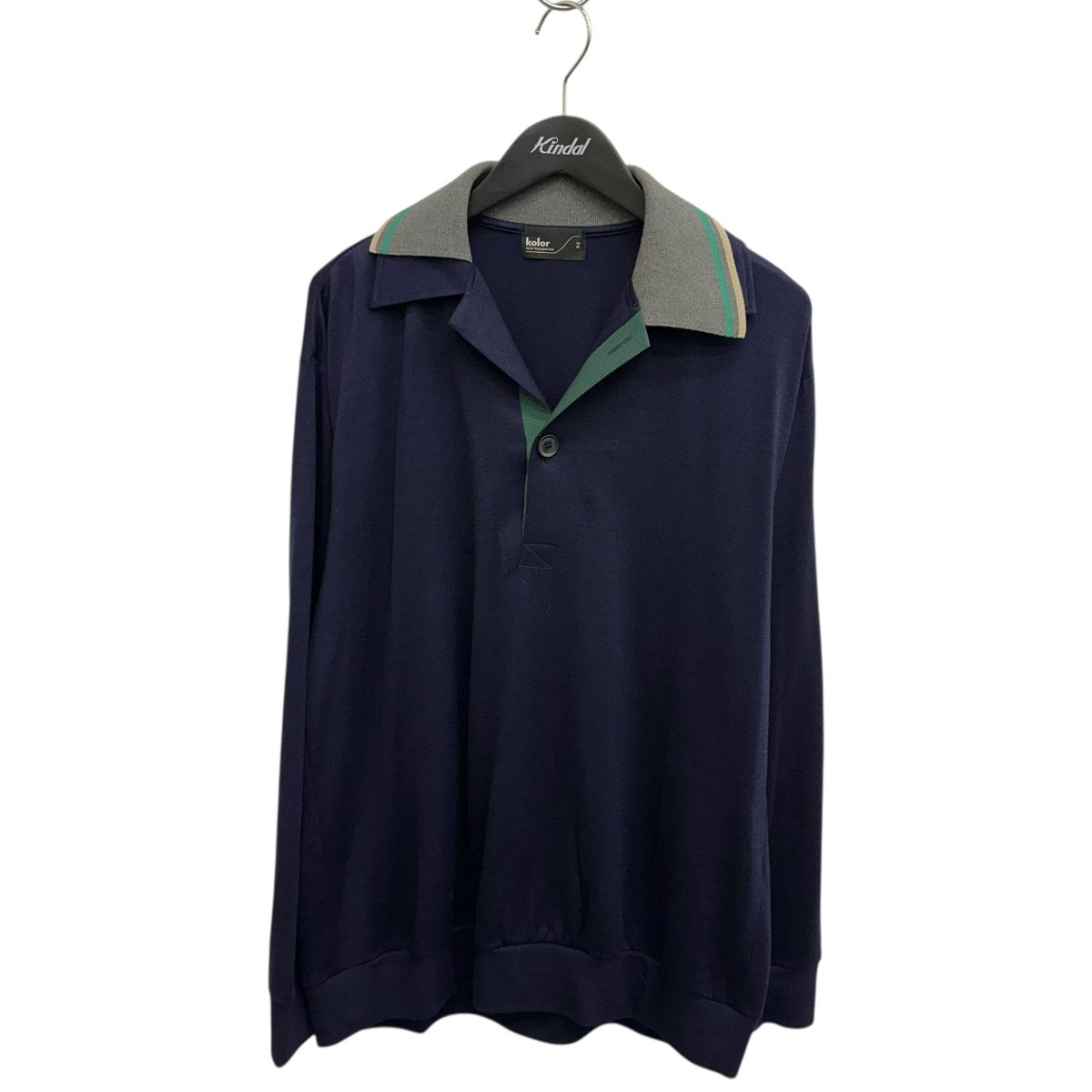 KOLOR(カラー) ニットポロシャツ23WCM-T04204 23WCM-T04204 ネイビー