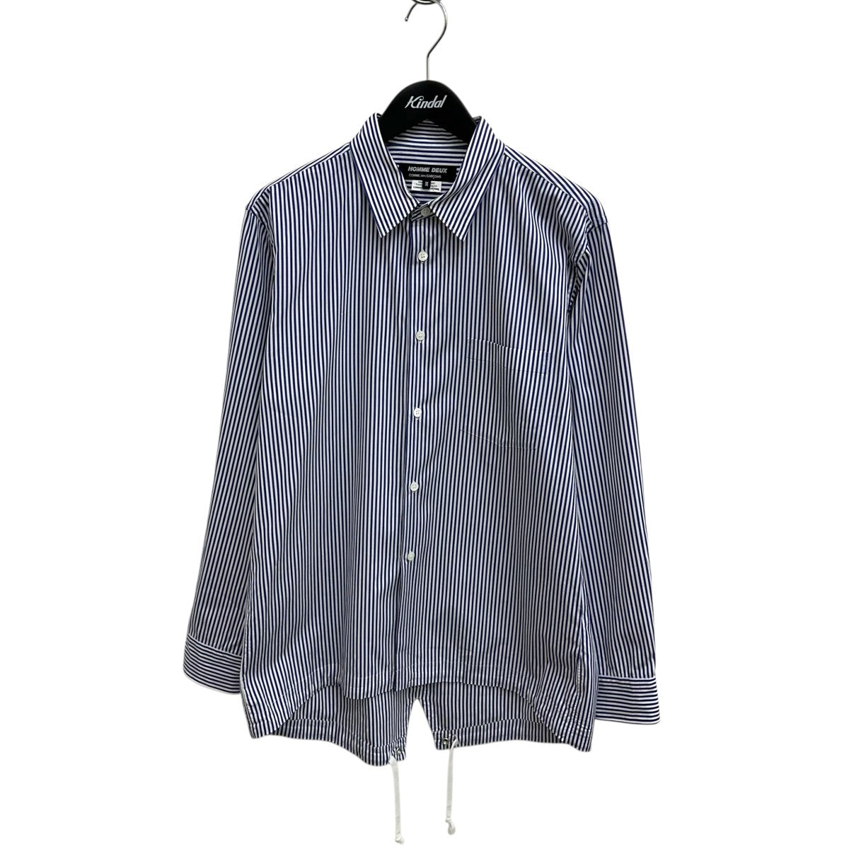 COMME des GARCONS HOMME DEUX ネイビー ストライプ Comme des Garcons Homme Deux Blue Paneled Stripe Shirt – BlackSkinny