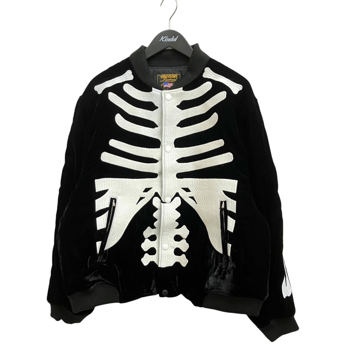 VANSON(バンソン) 50TH ANNIVERSARY SKELTON BONES VELVETEEN BOMBER