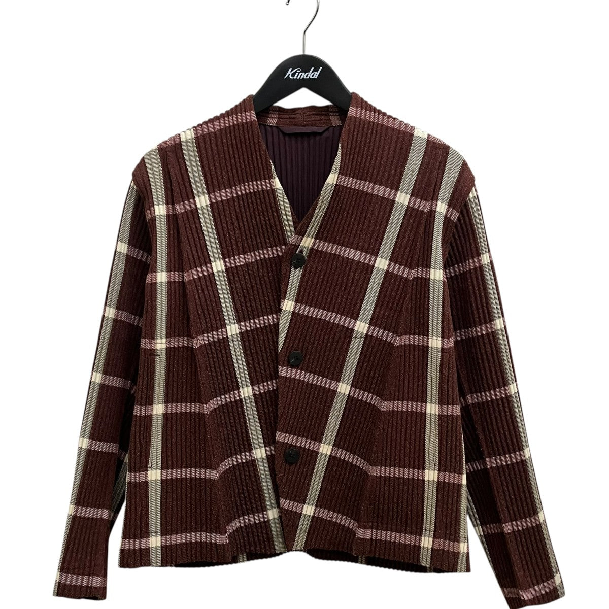 【着用一回のみ】HOMME PRISSE チャコールブラウン　プリーツブルゾン HOMME PLISSE ISSEY MIYAKE プリーツパンツ HP53JF04 メンズ SIZE 1