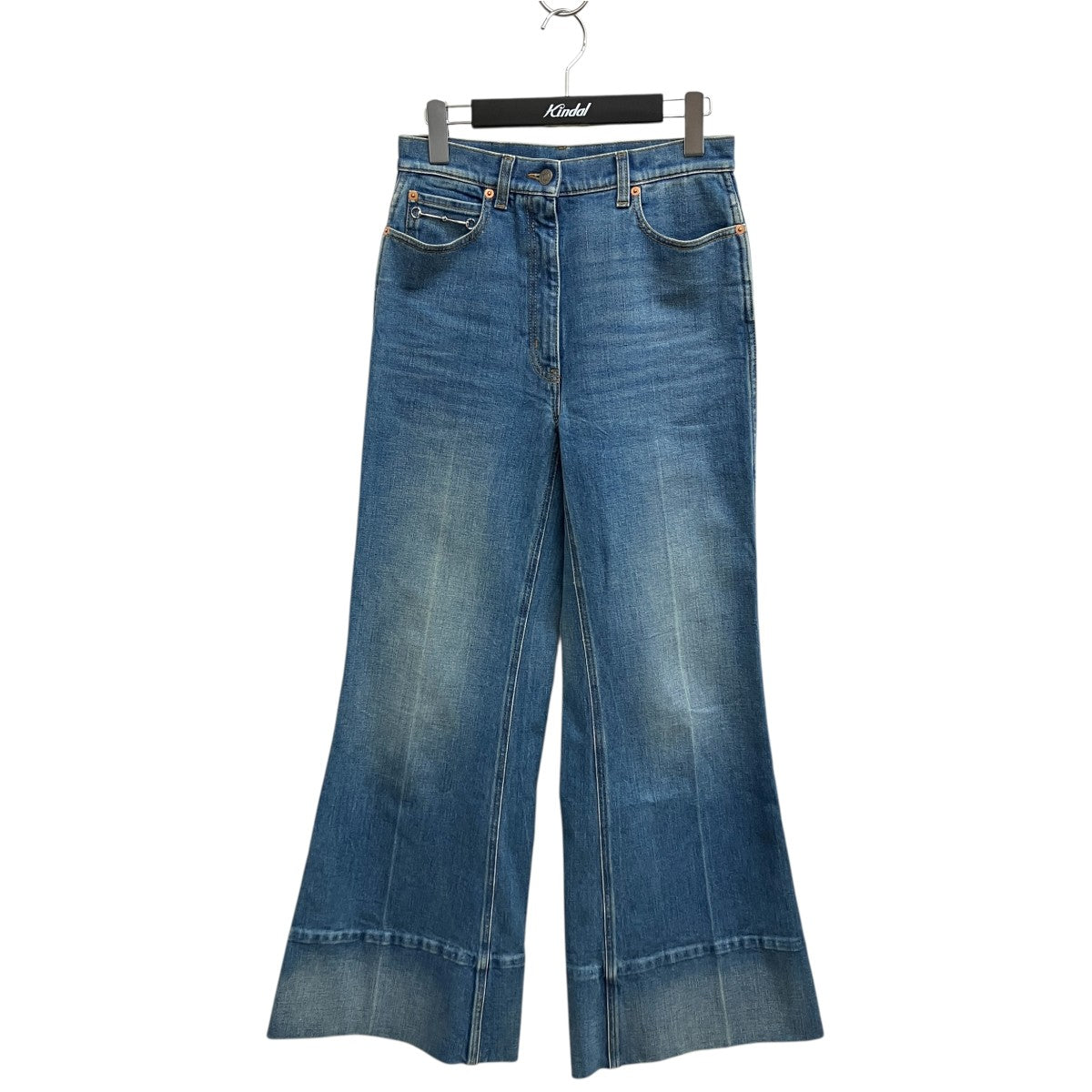 GUCCI(グッチ) ラベル付きワイドフレアデニムパンツデニムパンツ624217