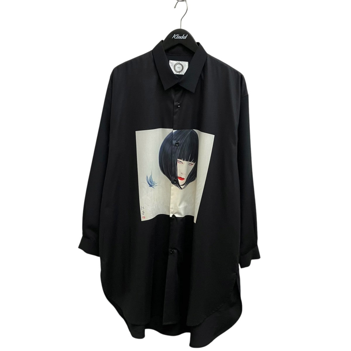 【正規品】 0658結 long shirts 0658(ゼロロクゴーハチ) 丁子紅子長袖シャツ ブラック サイズ Free