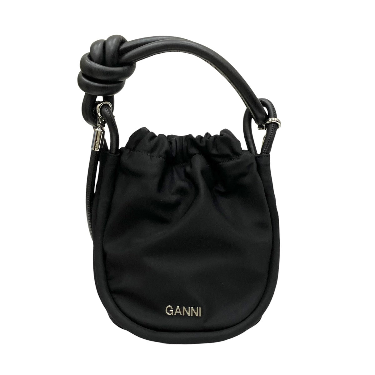 Ganni(ガニー) Knot Small Bucketハンドバッグ5826 5826 ブラック