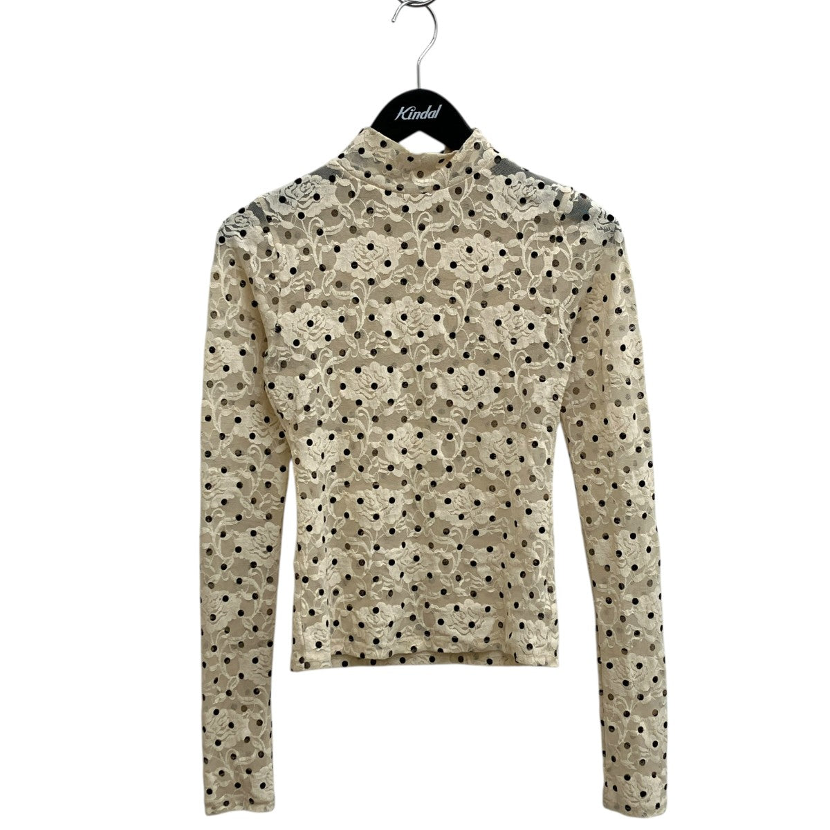 POPPY(ポピー) DOT LACE SEE-THROUGH TOPTシャツ ベージュ サイズ F