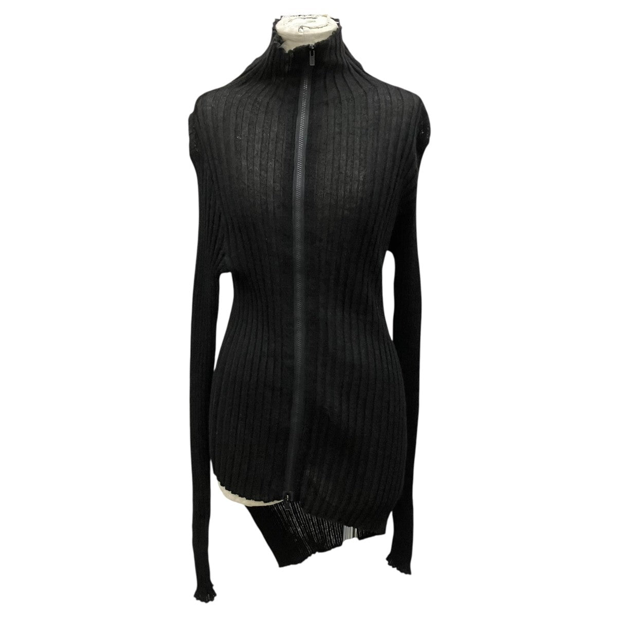 YOHJI YAMAMOTO(ヨウジヤマモト) RIB DIAGONAL ZIP CARDIGANニット