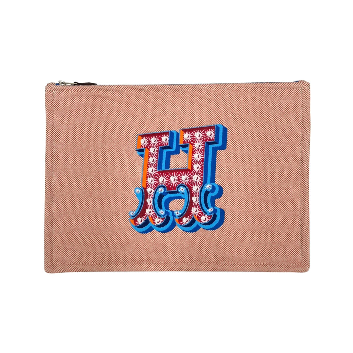 HERMES(エルメス) ヨッティング GMフラットポーチ - レッド×ベージュ