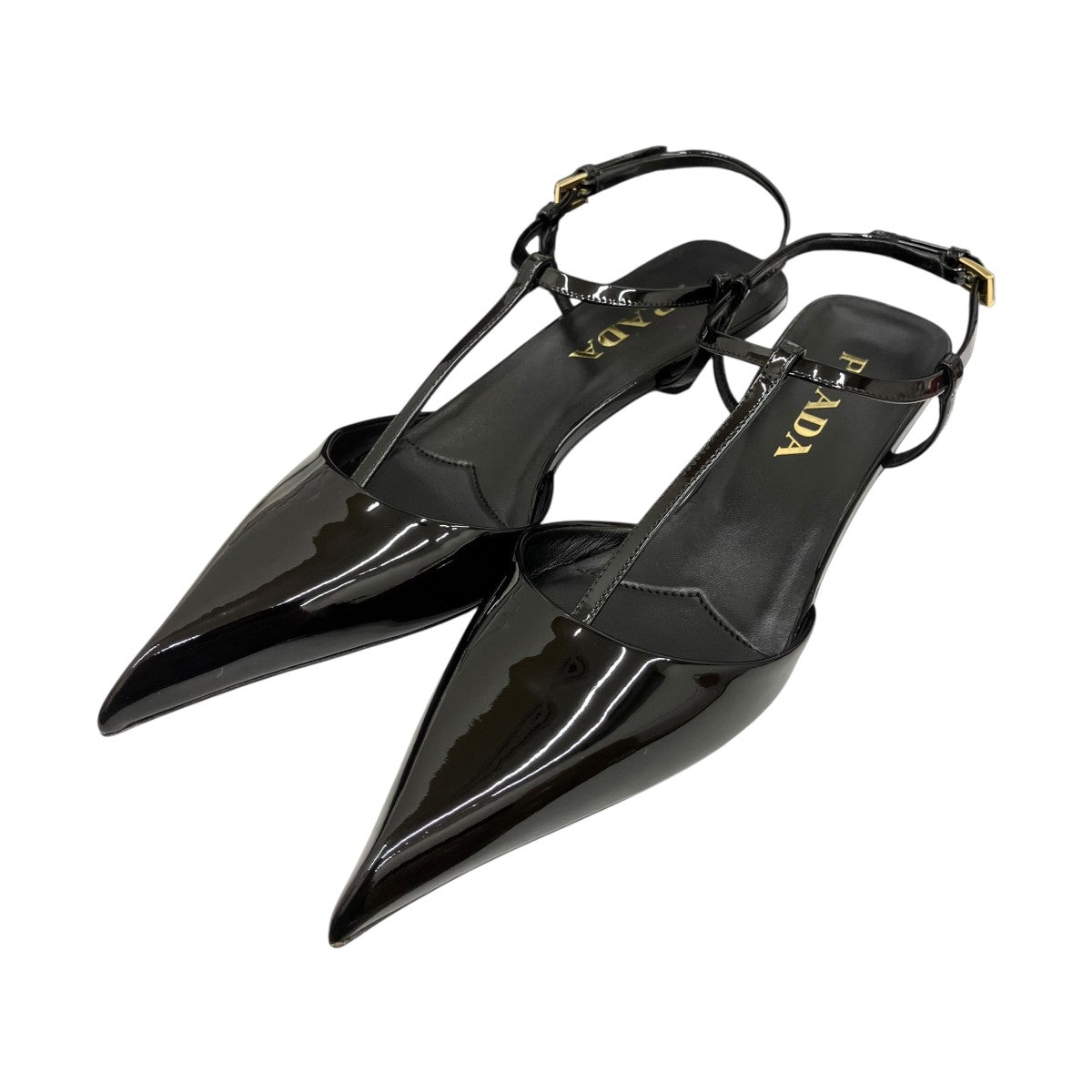 PRADA(プラダ) パテントレザー スリングバックパンプス 1I535N 1I535N