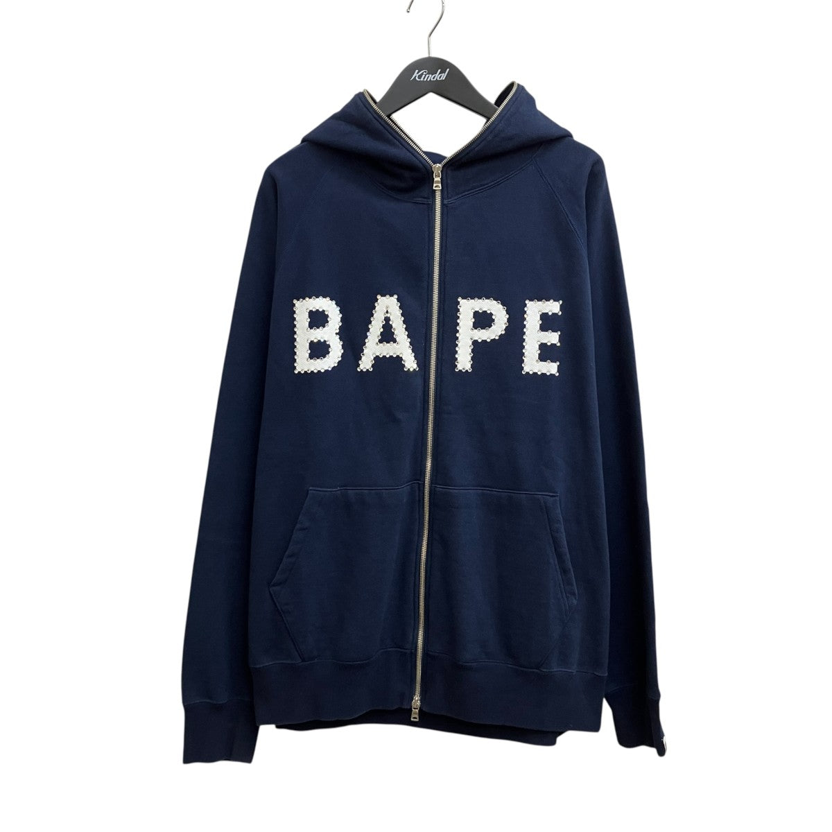 A BATHING APE(アベイシングエイプ) BAPEロゴ ラインストーンジップ