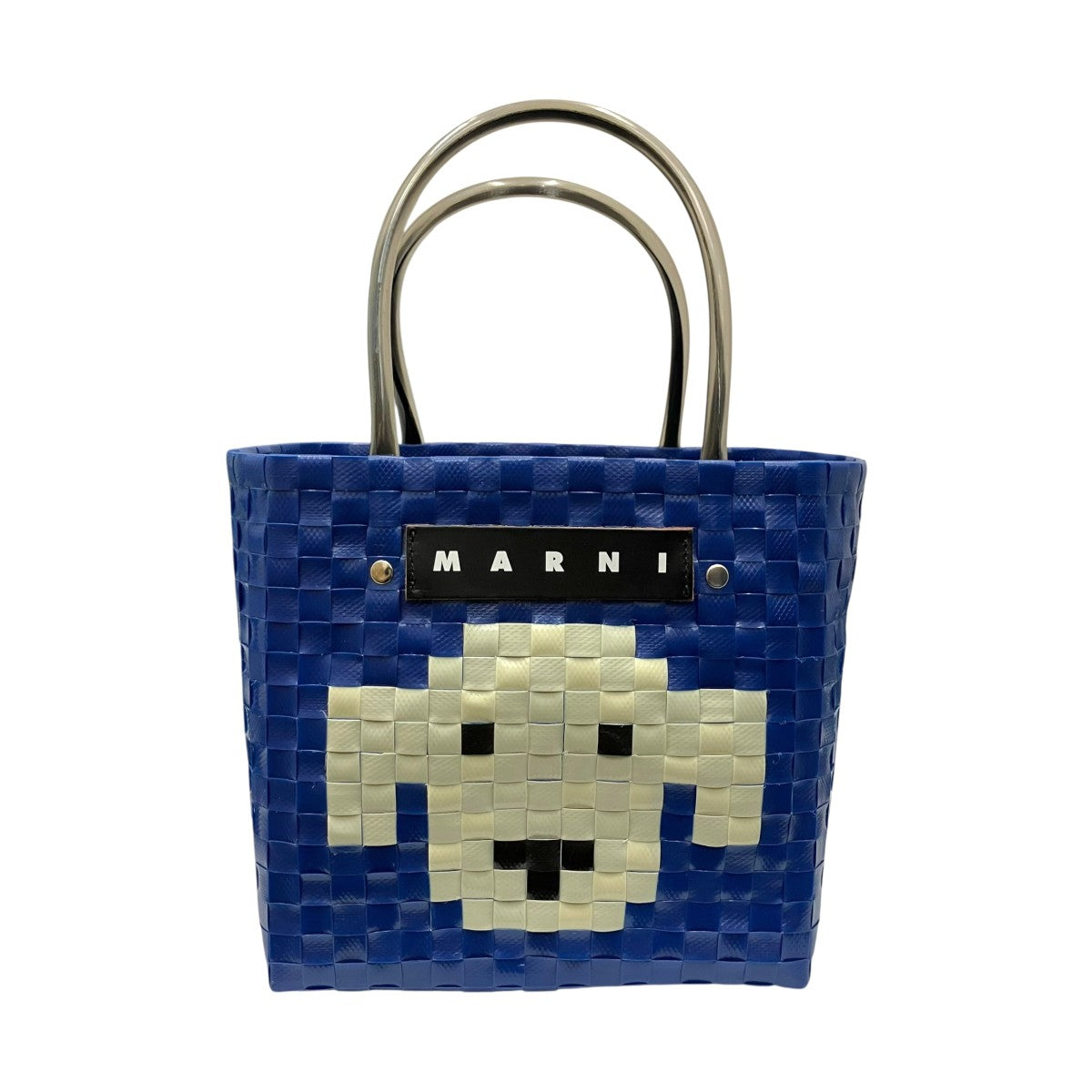 MARNI 犬の顔モチーフかごバッグ　新品 MARNI(マルニ) MARKET 犬モチーフカゴバッグ ネイビー｜【公式