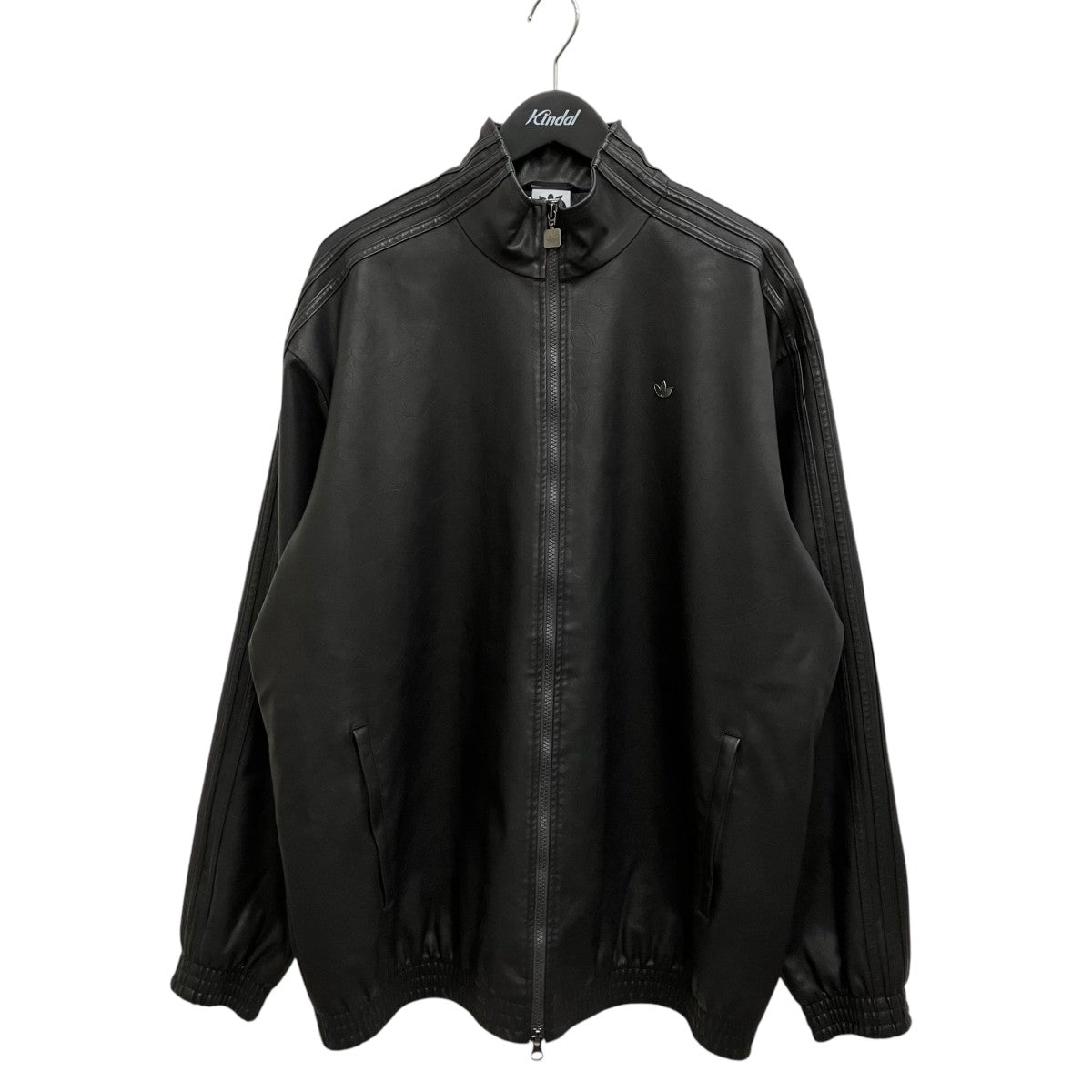  ドット柄 ジップアップジャケット　ブラック　Mサイズ adidas(アディダス) PLEATHER FIREBIRD OVERSIZED TRACKTOPジップ