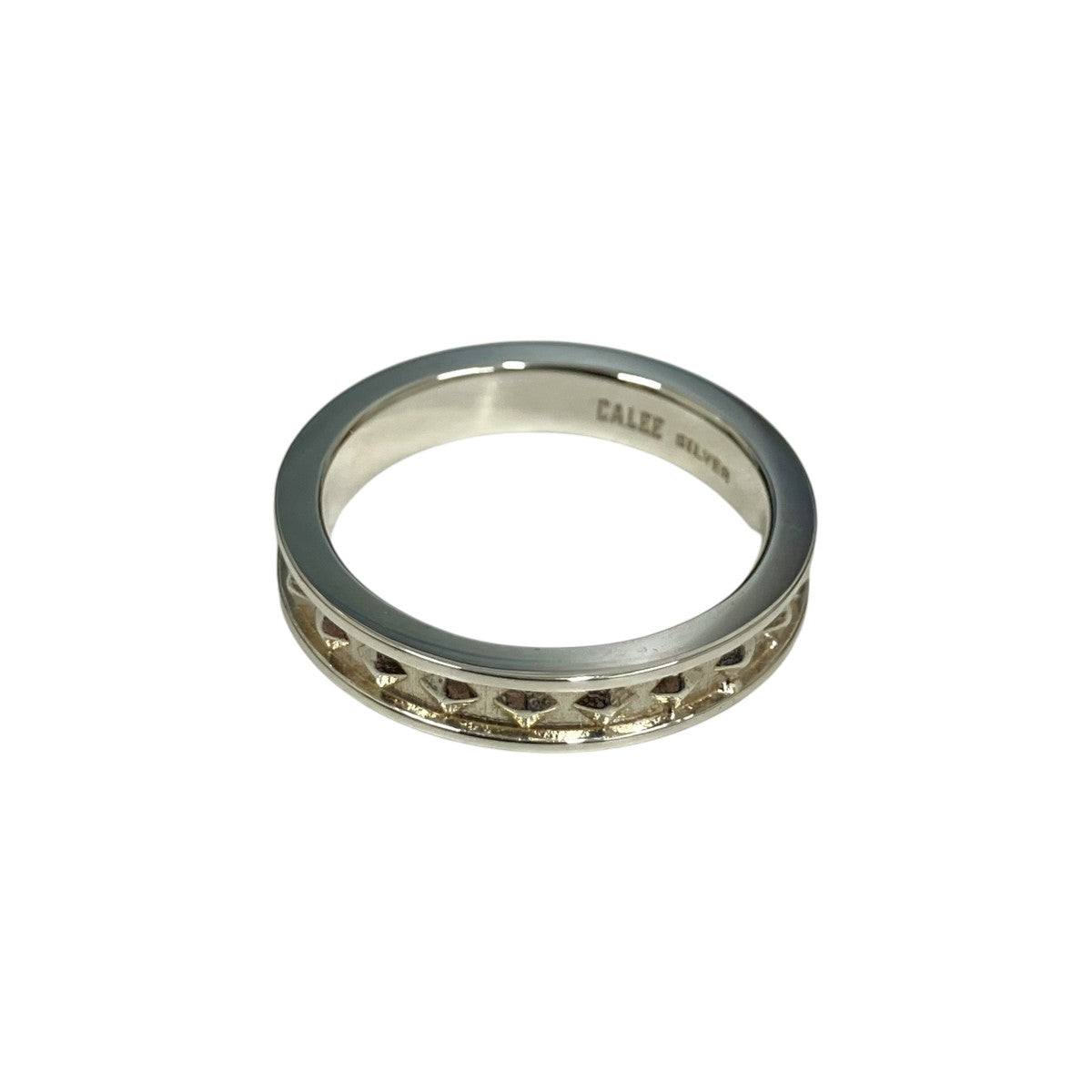 CALEE(キャリー) STUDS SILVER NARROW RING シルバー サイズ 21号