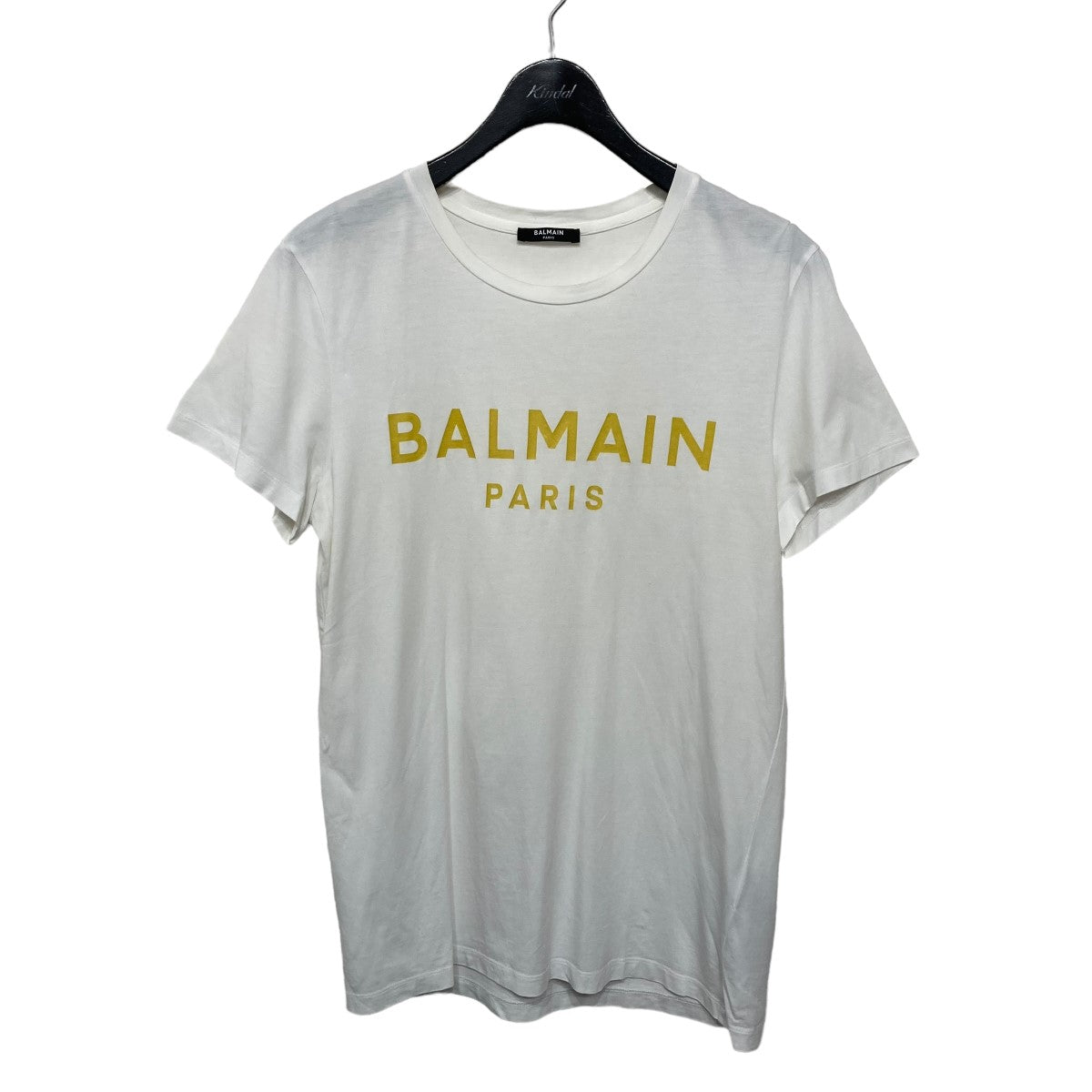 BALMAIN(バルマン) Gold Foil Paris Logo Tee EF000B065 ホワイト×イエロー サイズ  15｜【公式】カインドオルオンライン ブランド古着・中古通販【kindal】