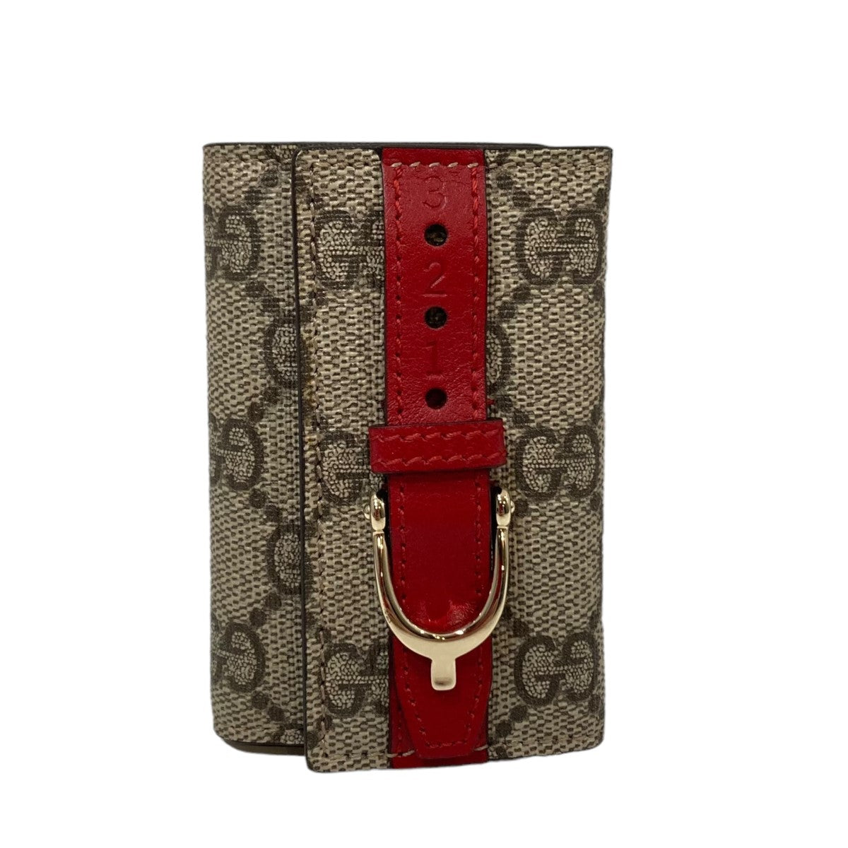 GUCCI(グッチ) キーケース604-30 604-30 ベージュ×レッド｜【公式】カインドオルオンライン ブランド古着・中古通販【kindal】