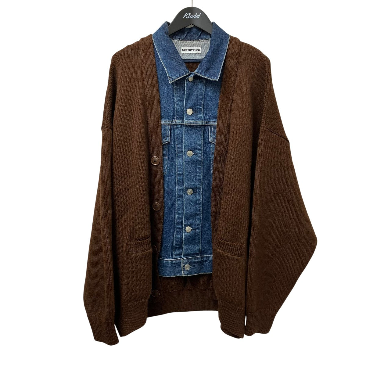 SOFTHYPHEN(ソフトハイフン) SOFTHYPHEN DENIM MIX CARDIGANDENIM MIX