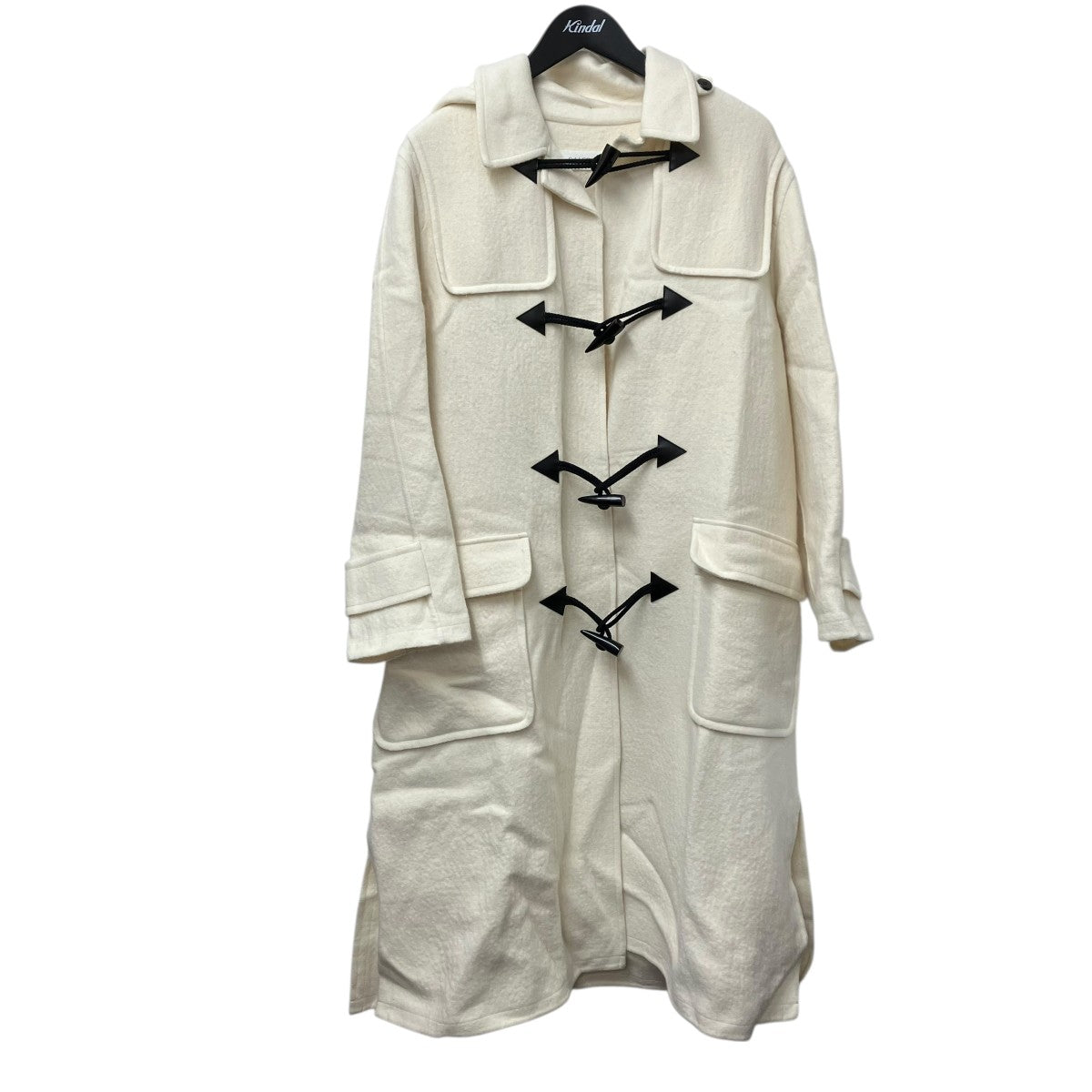 別注＊グローバーオール×ギャルリー・ヴィー　 ダッフルコート　ヘリンボーン　白 セール】 【別注】GLOVERALL×joshua ellis×GALERIE VIE ELISA ウール