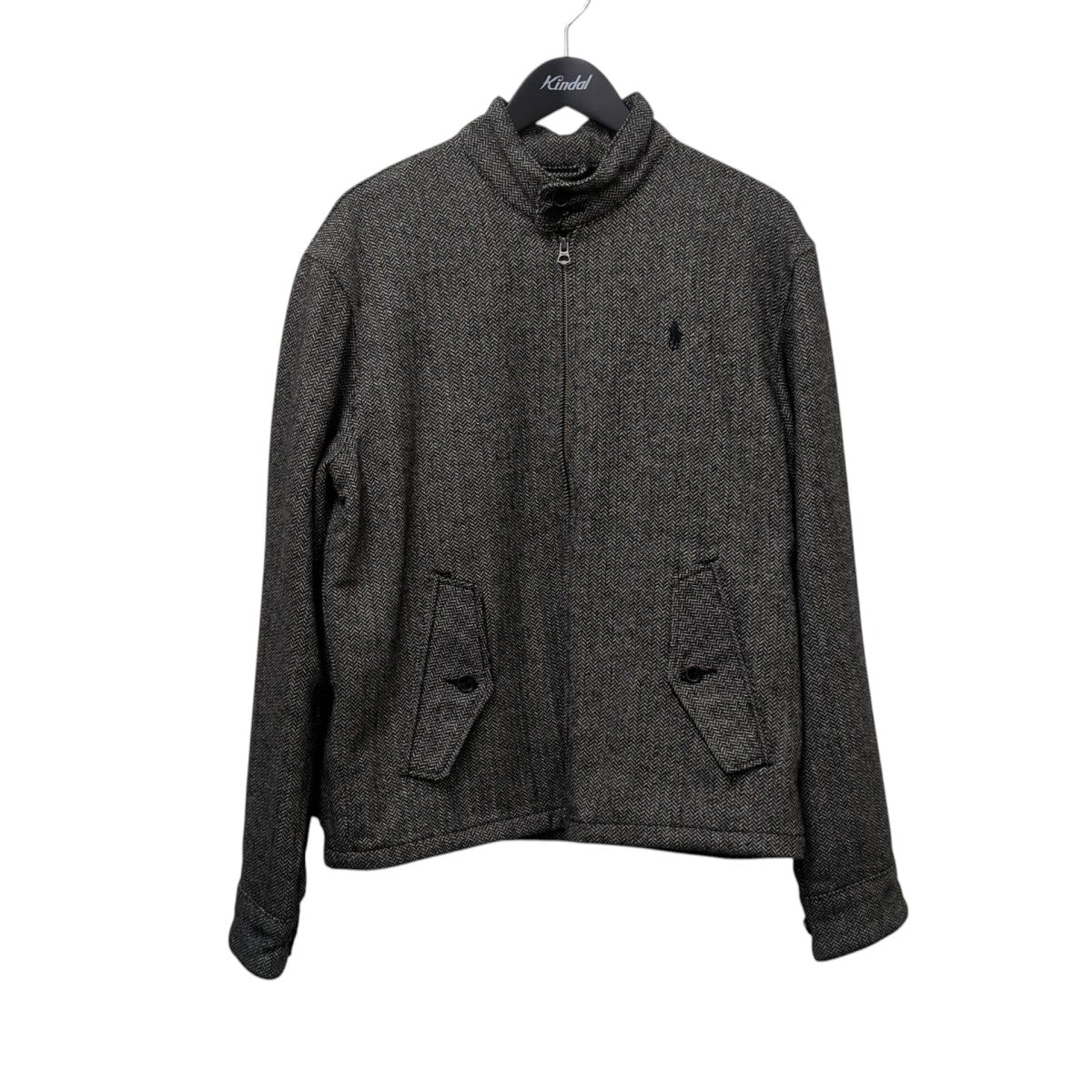 ポロラルフローレン リバーシブルツイードジャケット L ヘリンボーン ブルゾン POLO RALPH LAUREN - 90S ポロラルフローレン USA製 ツイード