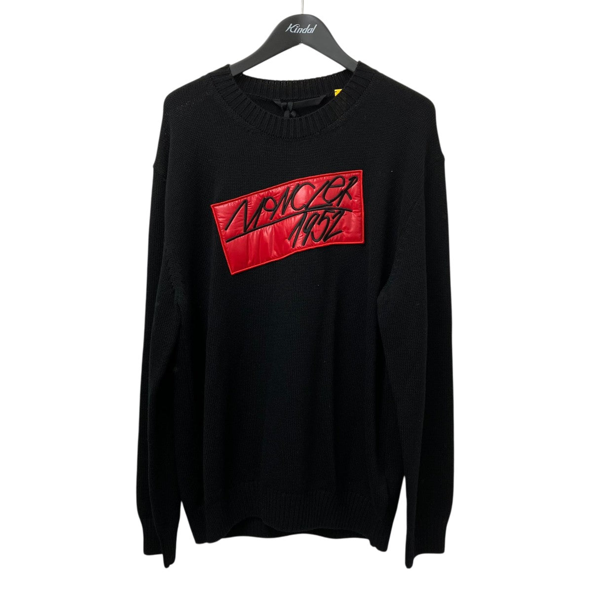 k*n様 MONCLER 黒 ニットセーター ロゴ入り MONCLER - モンクレール MONCLER ニット 衣料品 トップス コットン