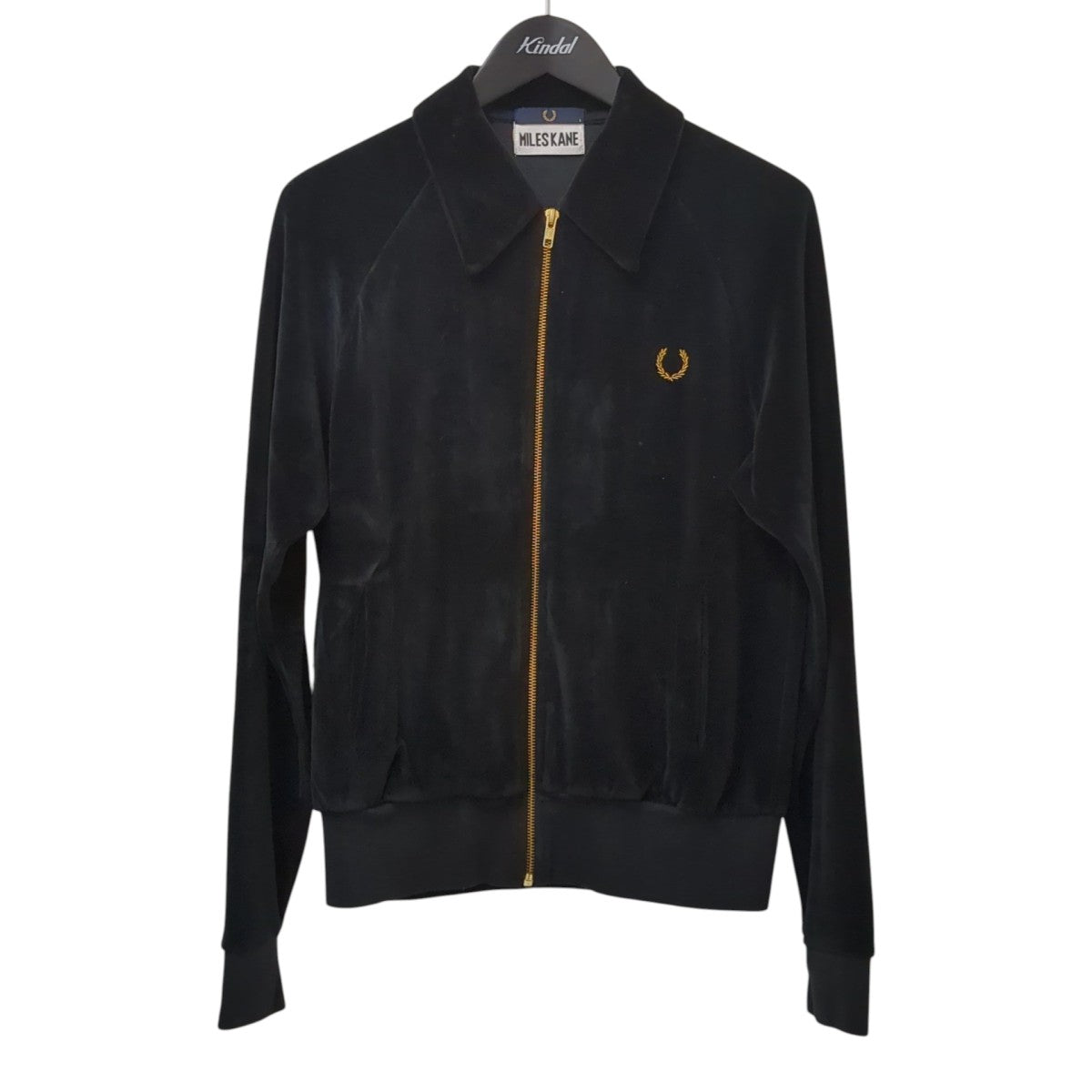 FRED PERRY ブラック ベロアジップアップジャケット Sサイズ FRED PERRY ブラック ベロアジップアップジャケット Sサイズ