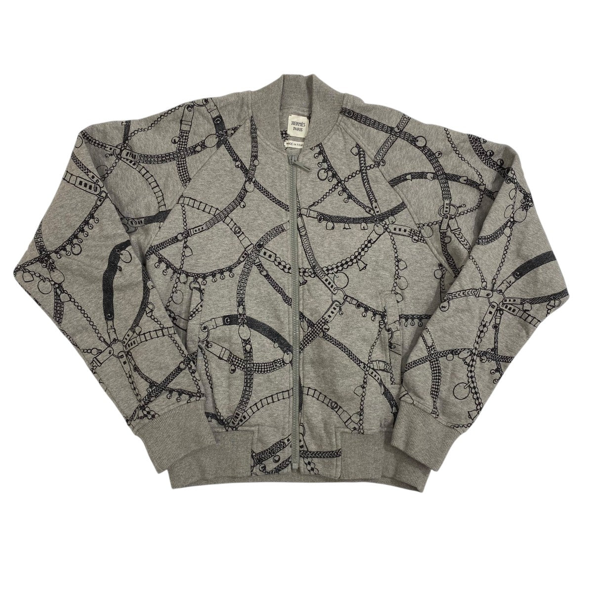 HERMES トレゾール・メドール柄ジップジャケット2H4212DK 古着・中古-1枚目のアイテム画像