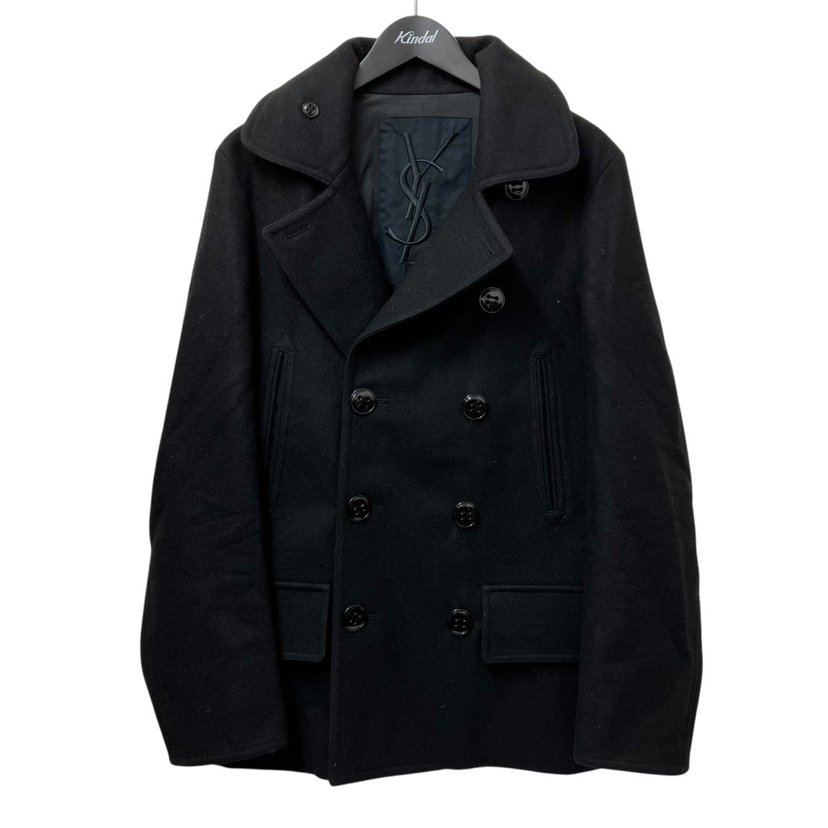 SAINT LAURENT ブラック 8ボタンウールPコート16way SAINT LAURENT