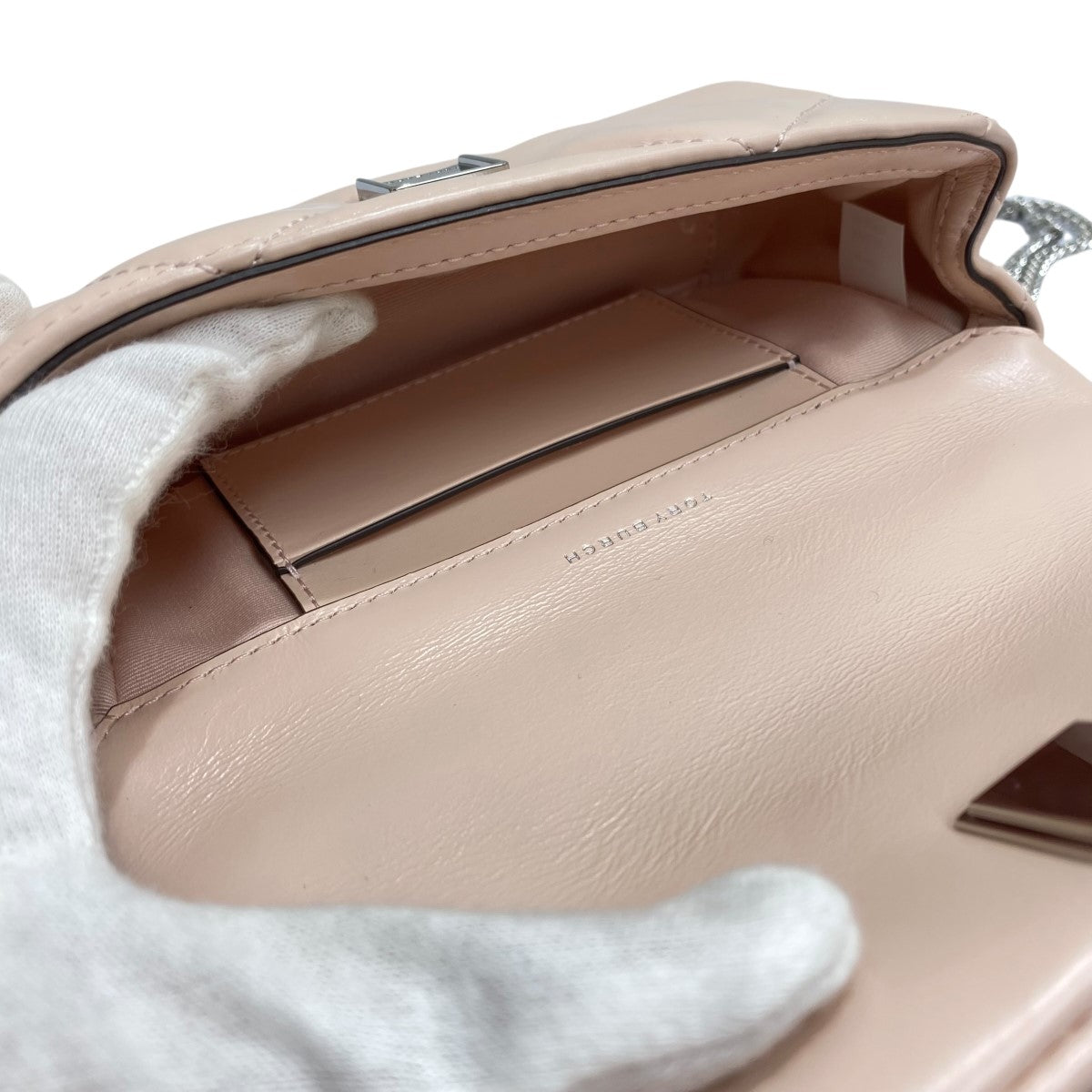 TORY BURCH KIRA DIAMOND QUILT MINI FLAP BAGチェーンショルダーバッグ154710 古着・中古-9枚目のアイテム画像
