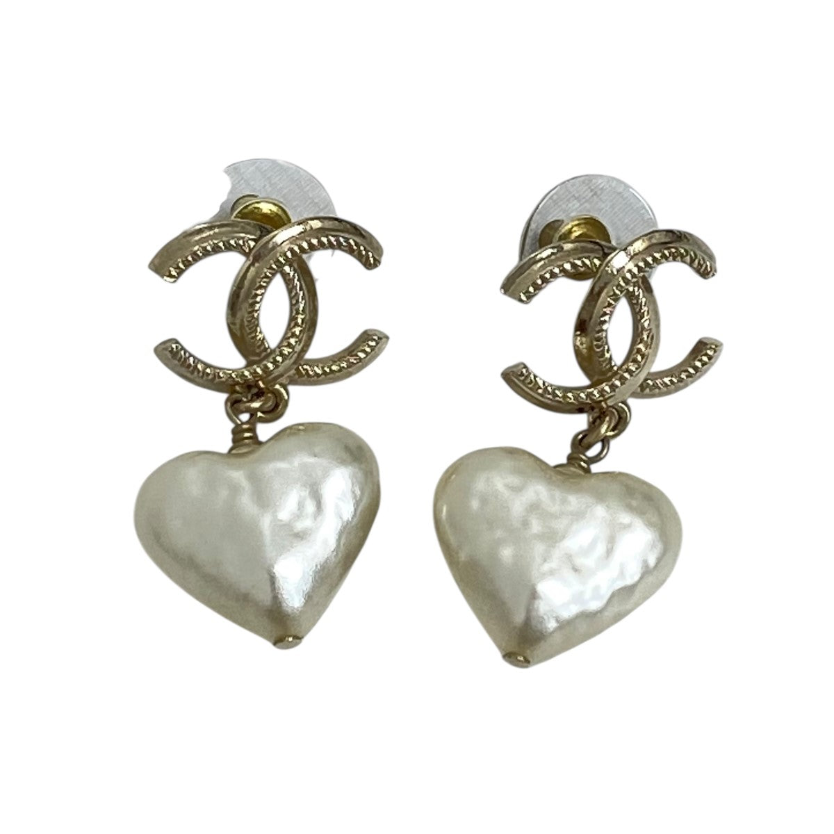 【正規品】シャネル　CCマーク　ピアス　ハート　美品 CHANEL シャネル ピアス アクセサリー CC/ハートモチーフ ライン