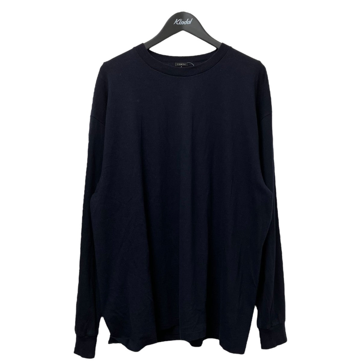comoli 天竺　ロンT ネイビー　サイズ3 X01-05008 COMOLI コモリ 空紡天竺 長袖Tシャツ (X01-05008)