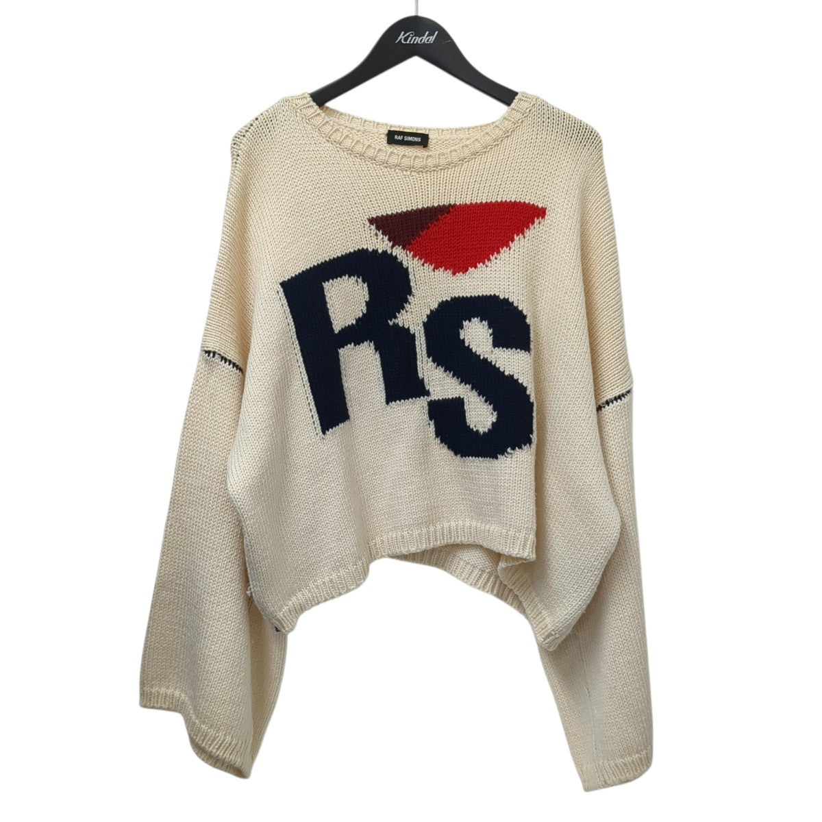 RAF SIMONS 22AW ルーズフィット ジャカード RSニットセーター RAF SIMONS(ラフシモンズ) 22AWニット ベージュ サイズ S｜【公式