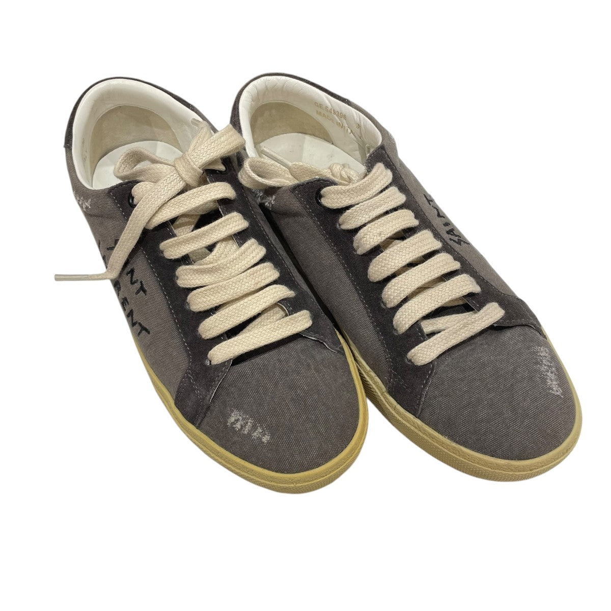 SAINT LAURENT PARIS EMBROIDERED DESTROYED CANVAS スニーカー 549398 古着・中古-1枚目のアイテム画像