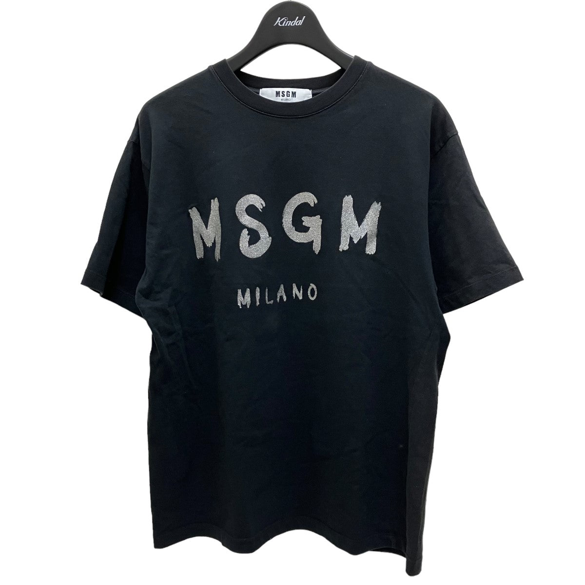 MSGM(エムエスジーエム) ラメロゴ半袖Tシャツ 2041MDM94 ブラック ...