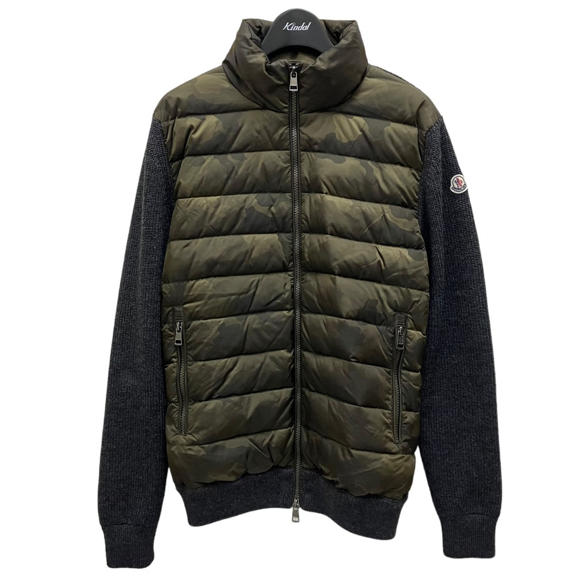 MONCLER(モンクレール) MAGLIONE TRICOT CARDIGANニット切替ダウンジャケット オリーブ サイズ  S｜【公式】カインドオルオンライン ブランド古着・中古通販【kindal】