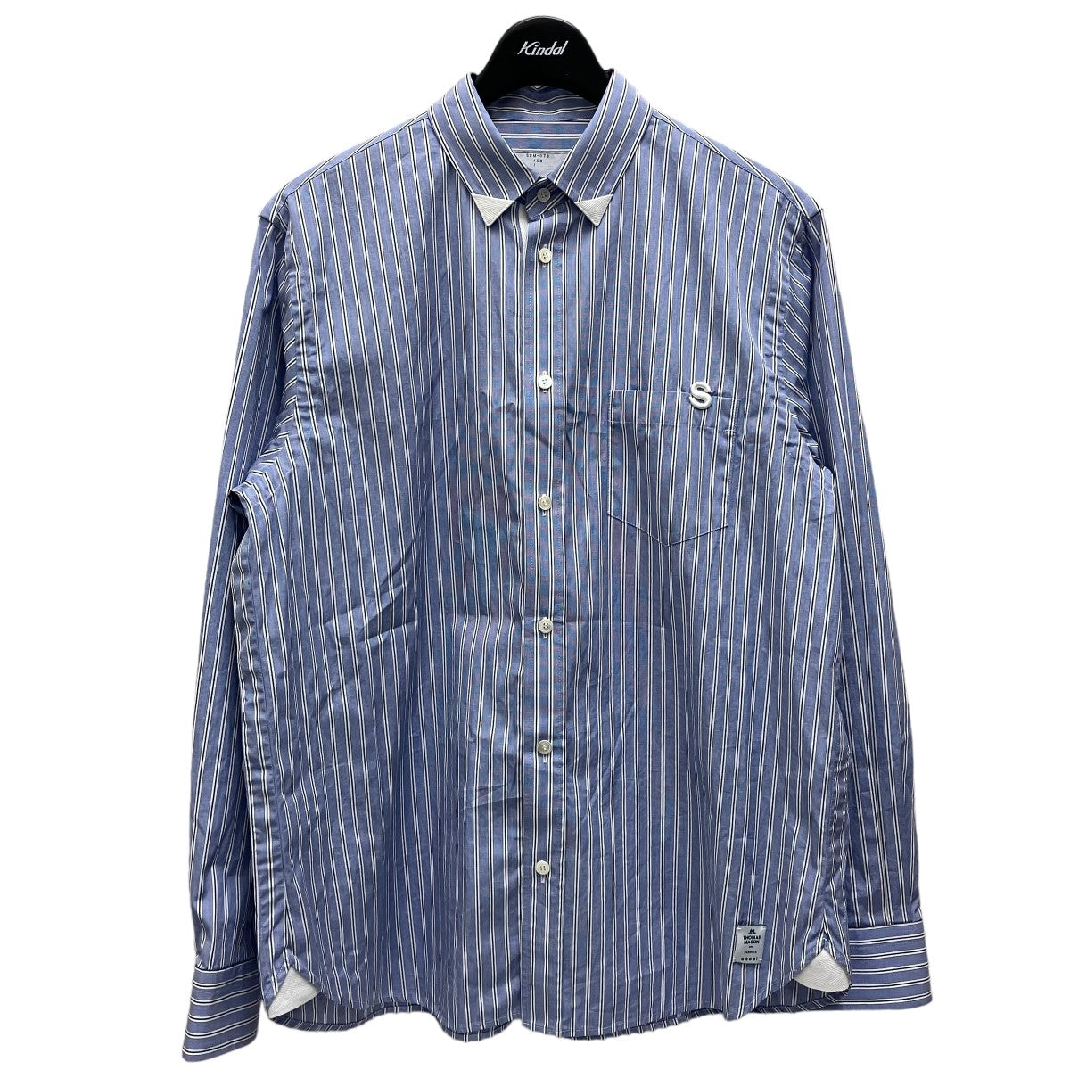 sacai×Thomas Mason Cotton Poplin ShirtストライプシャツSCM-078 SCM-078 ブルー サイズ  1｜【公式】カインドオルオンライン ブランド古着・中古通販【kindal】