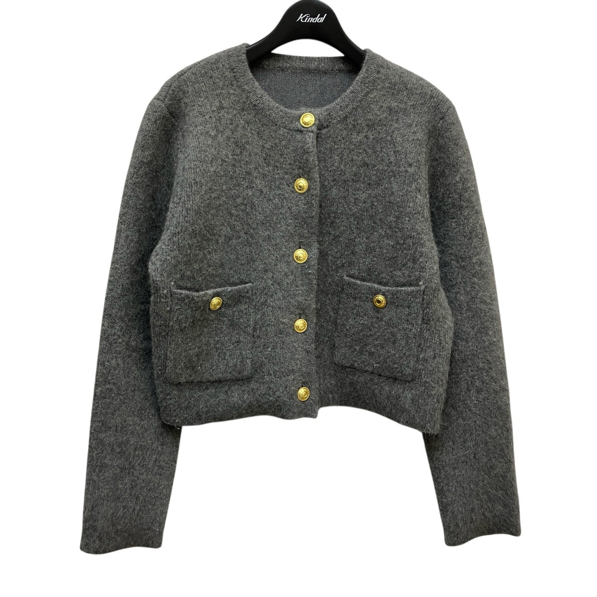 メッシュサファリニットカーディガン Black anuans｜メッシュ