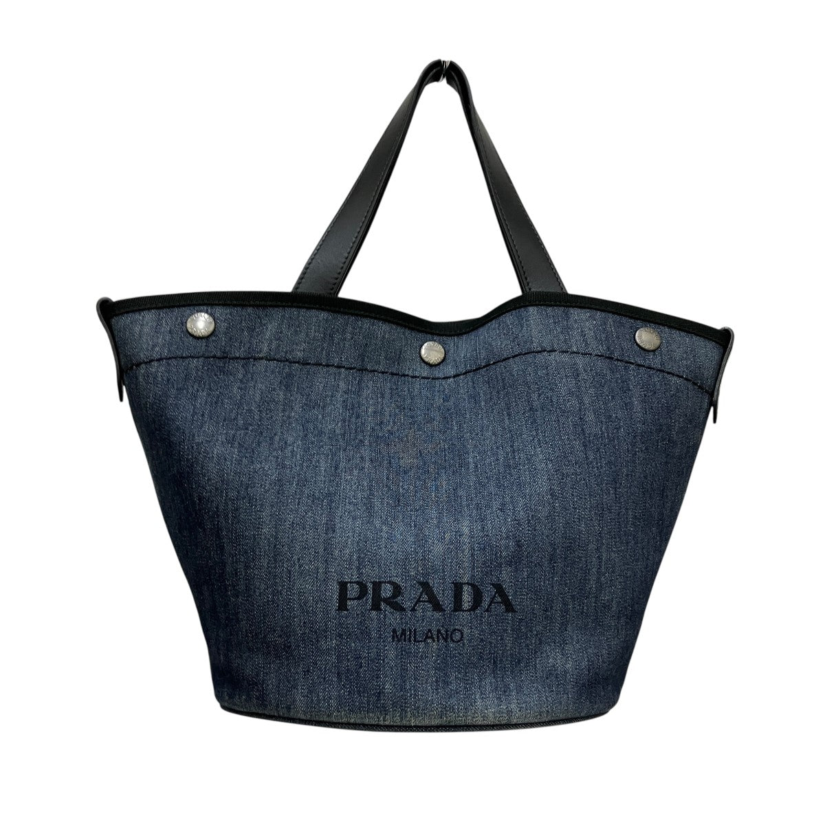 PRADA(プラダ) 2WAY ポーチ付ロゴデニムトートバッグ 103 インディゴ 