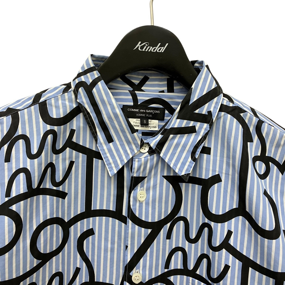 COMME des GARCONS HOMME PLUS ストライプ×総柄長袖シャツPJ-B014 古着・中古-2枚目のアイテム画像